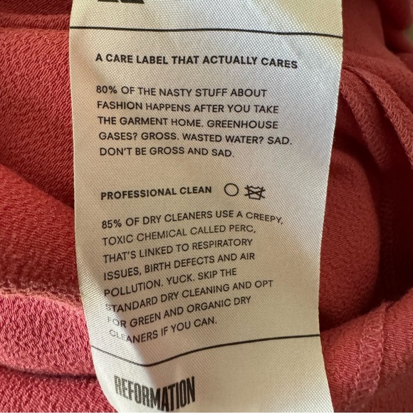 Reformation Women’s Pink cropTop and Skirt Set Sz 4 - Picture 5 of 6